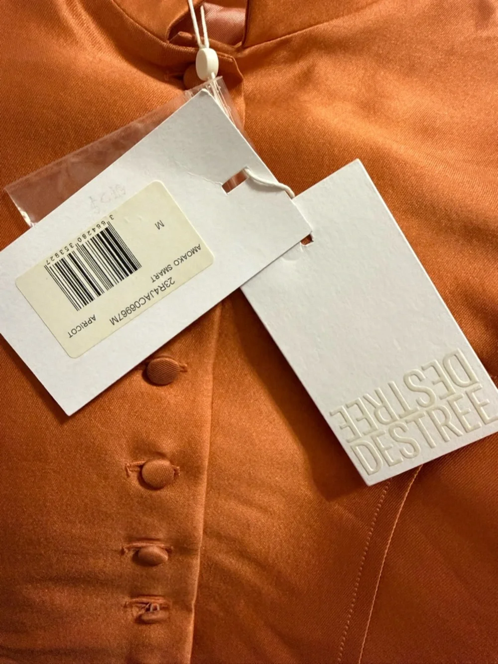 Destree Amoako Satin Jacket Apricot NWT - Picture 6 of 7